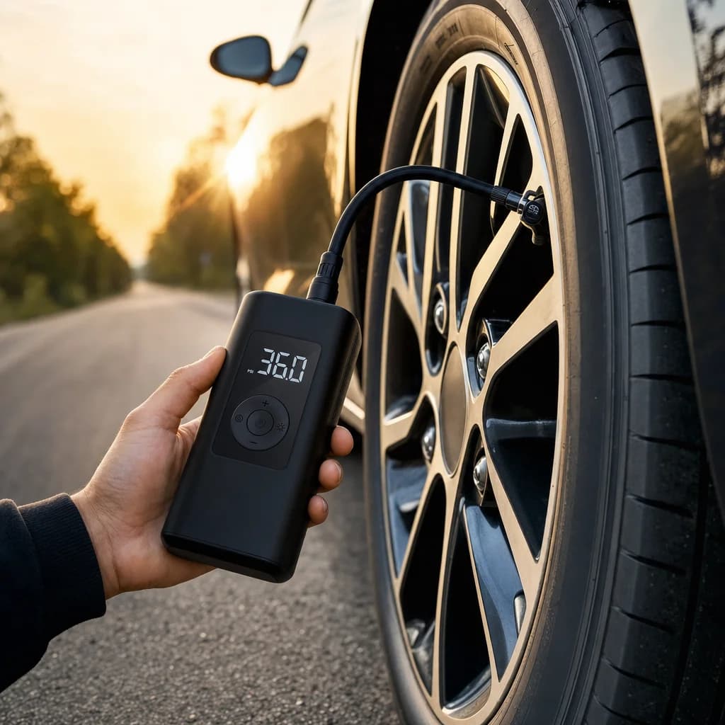 Portable Tire Inflator in use