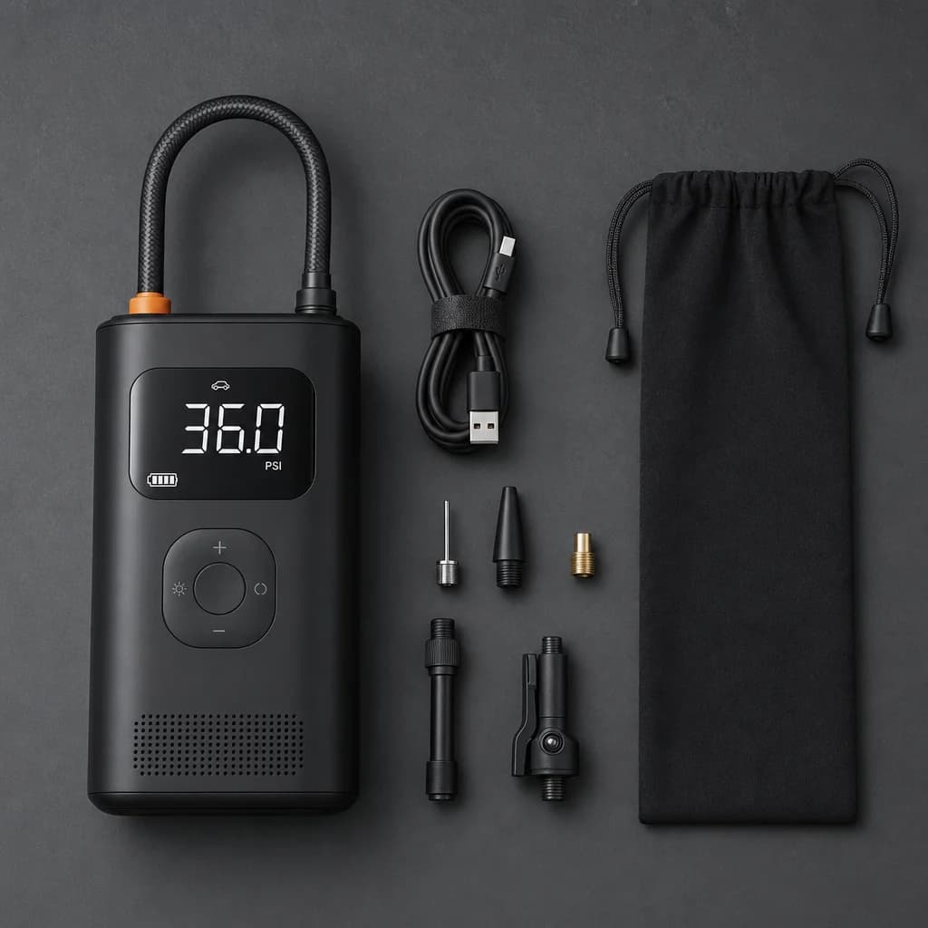 Tire Inflator with accessories